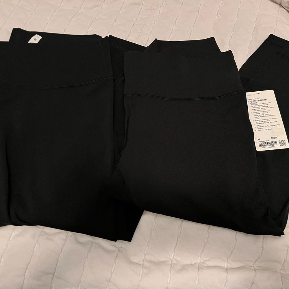 Lululemon Women's Black Leggings, 2 Pairs, Size 18